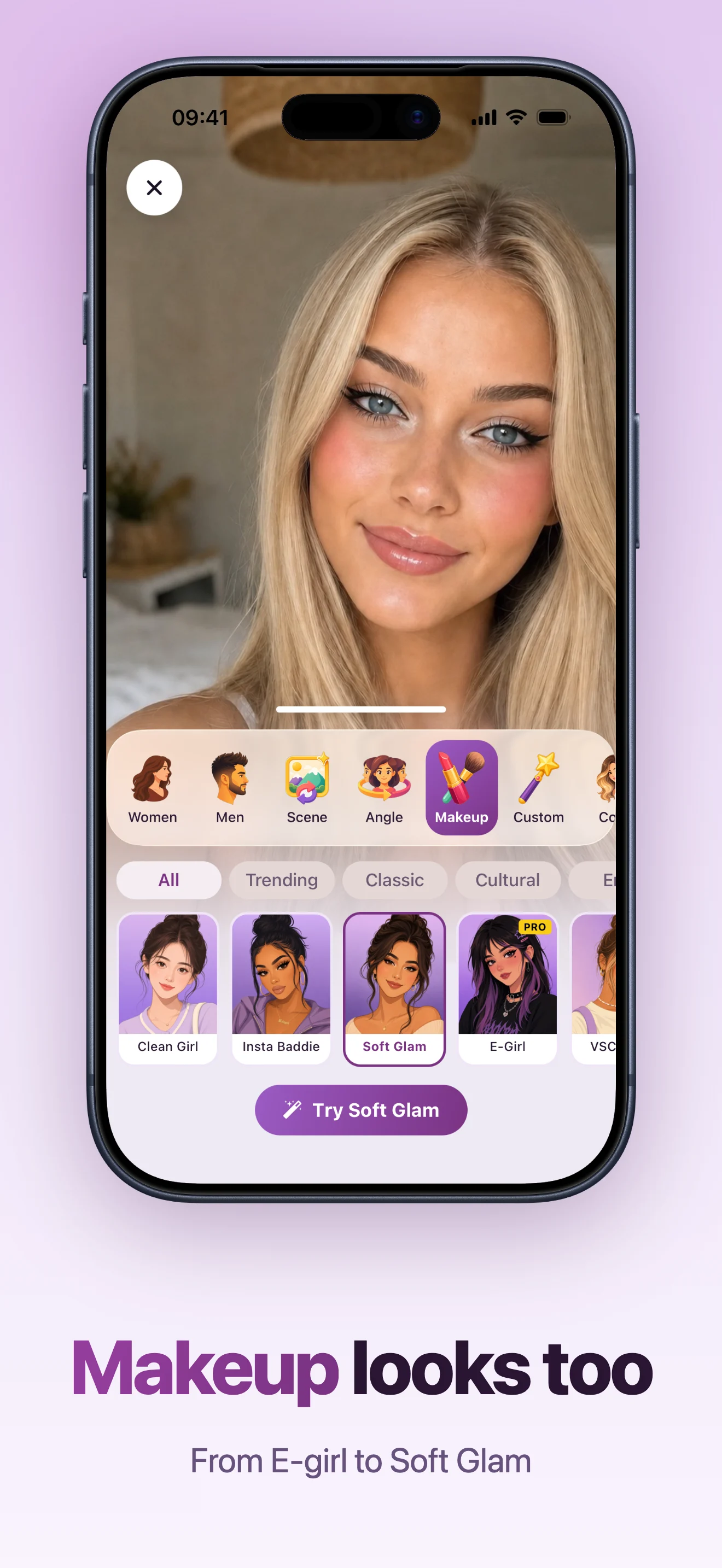 HairSwap makeup try-on choices