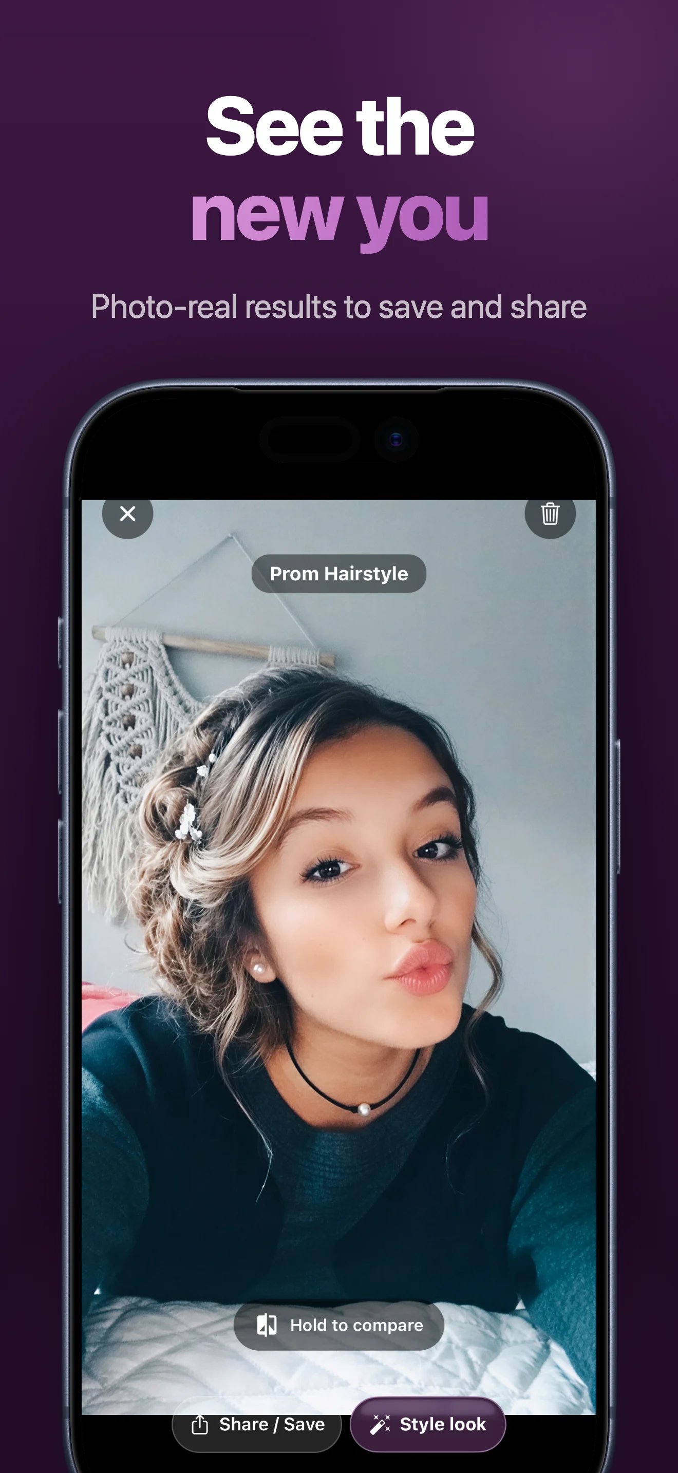 Photo-real hairstyle result created with HairSwap